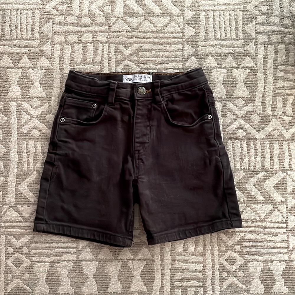Zara boys black denim shorts
